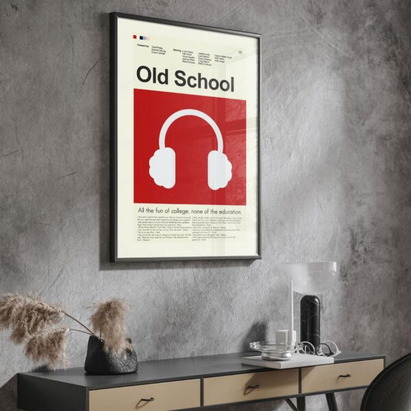 Old School Movie mid-century modern style wall poster artwork