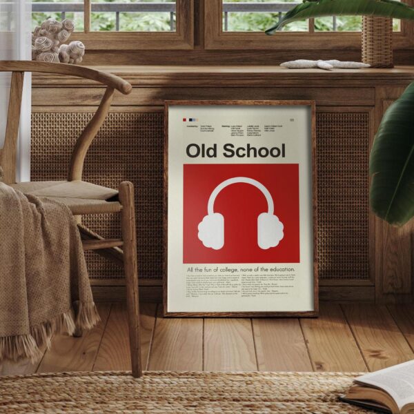 Old School Movie mid-century modern style wall poster artwork