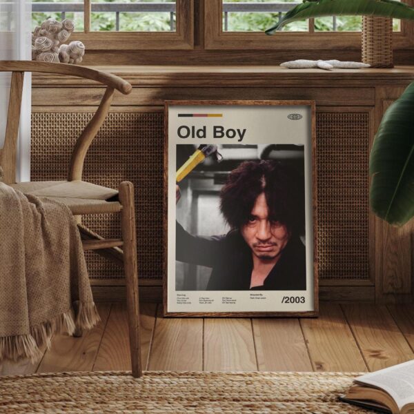 Oldboy movie poster in mid century modern design style