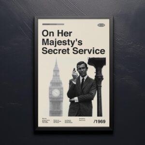 Mid-century modern On Her Majesty's Secret Service movie poster wall art