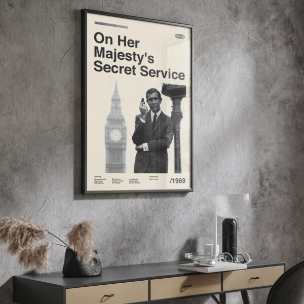 Mid-century modern On Her Majesty's Secret Service movie poster wall art