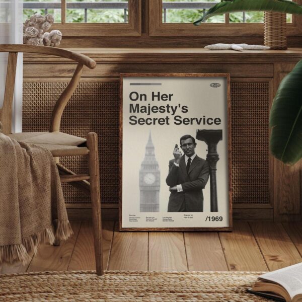 Mid-century modern On Her Majesty's Secret Service movie poster wall art