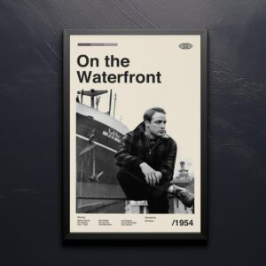 Mid-century modern movie poster of On the Waterfront design