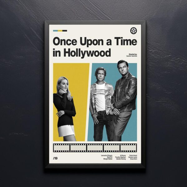 Once Upon a Time in Hollywood mid-century poster art