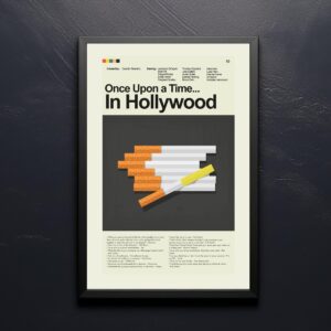 Mid-century modern poster of Once Upon a Time in Hollywood movie artwork