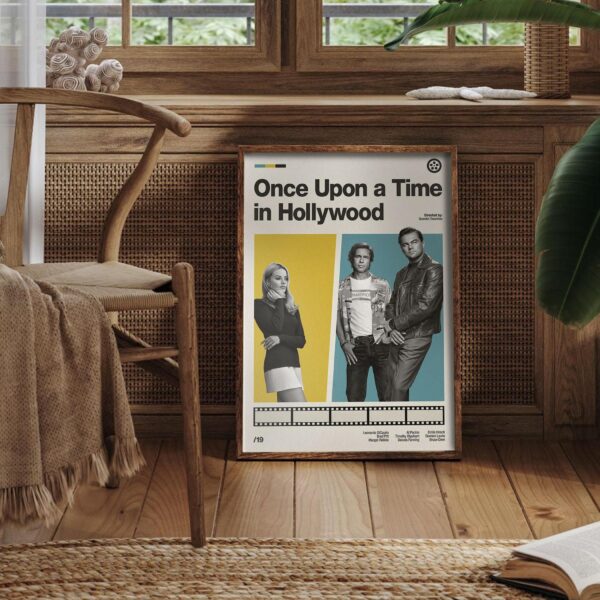Once Upon a Time in Hollywood mid-century poster art