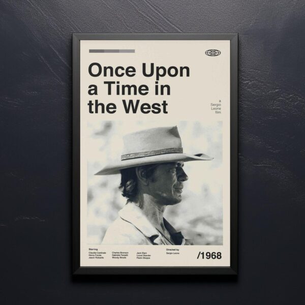 Mid-century modern poster of Once Upon a Time in the West movie artwork