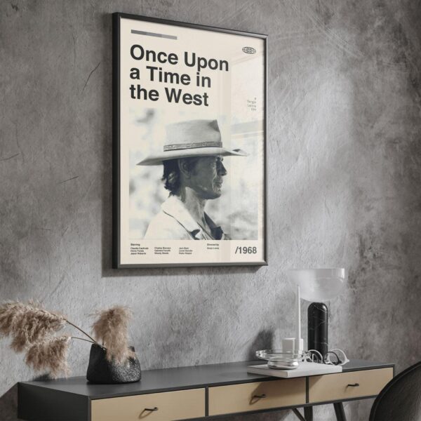 Mid-century modern poster of Once Upon a Time in the West movie artwork