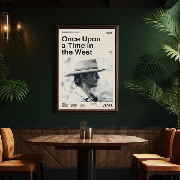 Mid-century modern poster of Once Upon a Time in the West movie artwork