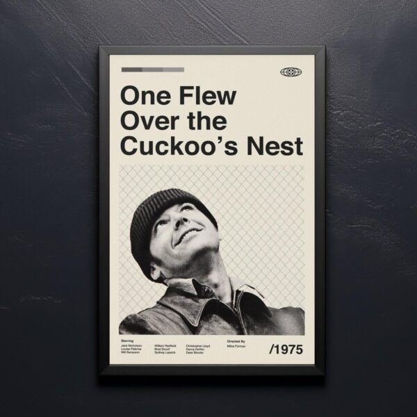 Mid-century modern One Flew Over the Cuckoo's Nest movie poster artwork