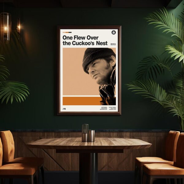 One Flew Over the Cuckoo's Nest mid-century poster retro artwork