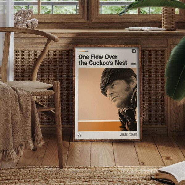 One Flew Over the Cuckoo's Nest mid-century poster retro artwork