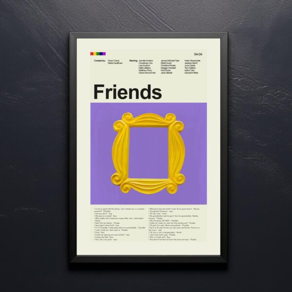 Mid-century modern poster of Oomuro-ke Dear Friends movie artwork