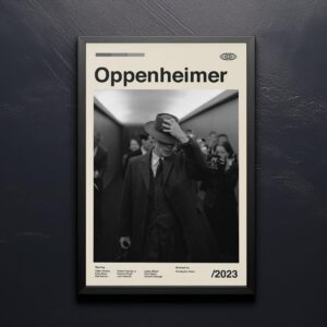 Oppenheimer movie poster mid-century poster design