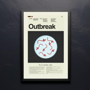 Mid-century modern Outbreak movie poster featuring 20th century poster art
