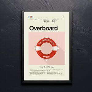 Mid-century modern style Overboard movie poster with vintage design elements