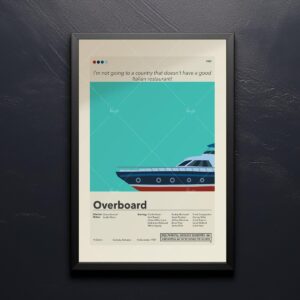 Mid-century modern Overboard movie poster with vintage wall art style