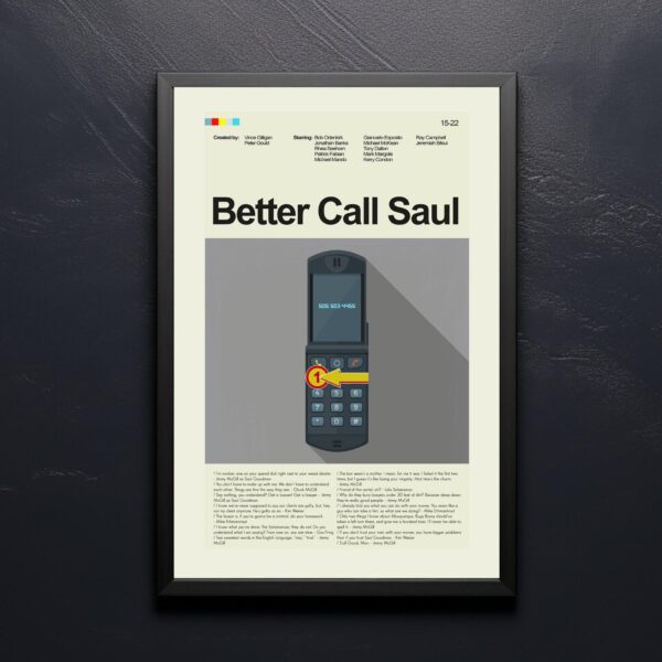 Vintage mid-century modern movie poster of Partners from Better Call Saul homage
