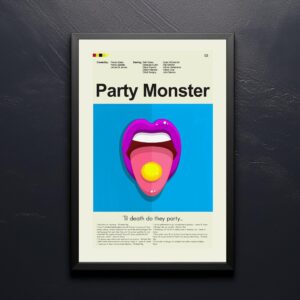 Mid-century modern Party Monster movie poster print with retro design