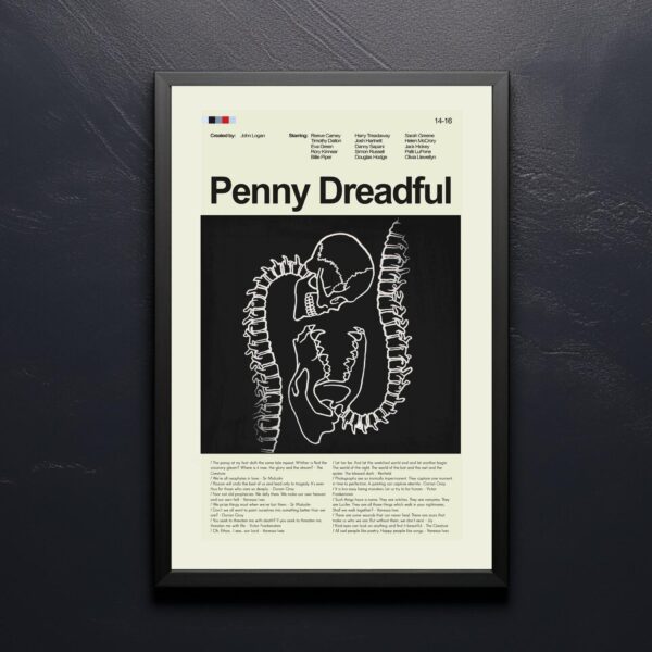 Mid-century modern style Penny Dreadful movie poster artwork