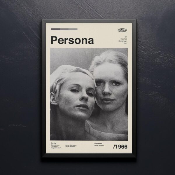 Persona movie poster in mid-century modern style wall art