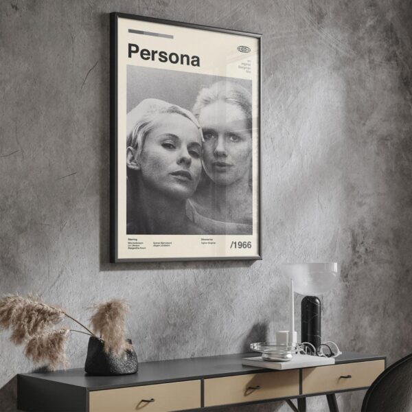 Persona movie poster in mid-century modern style wall art