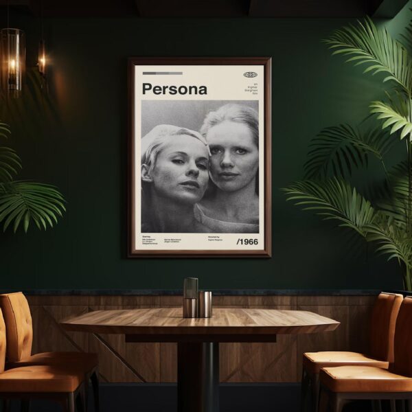 Persona movie poster in mid-century modern style wall art