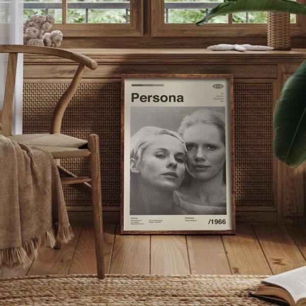 Persona movie poster in mid-century modern style wall art
