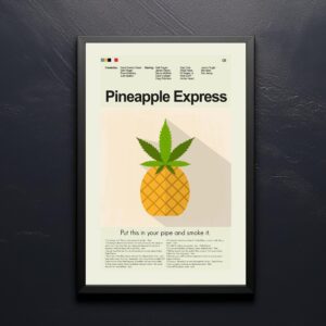 Mid-century modern Pineapple Express movie wall poster with retro design