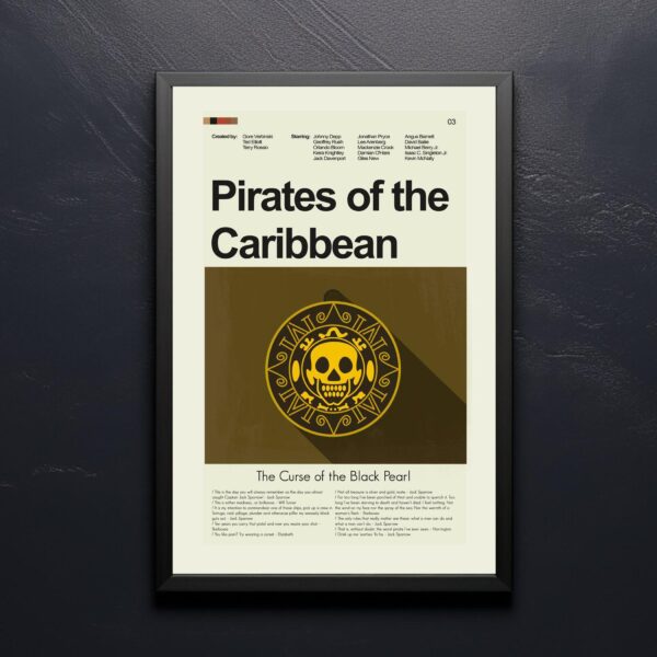 Mid-century modern poster of Pirates of the Caribbean: On Stranger Tides movie