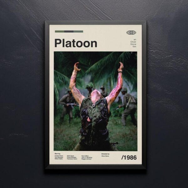 Platoon movie poster - large mid-century artwork print