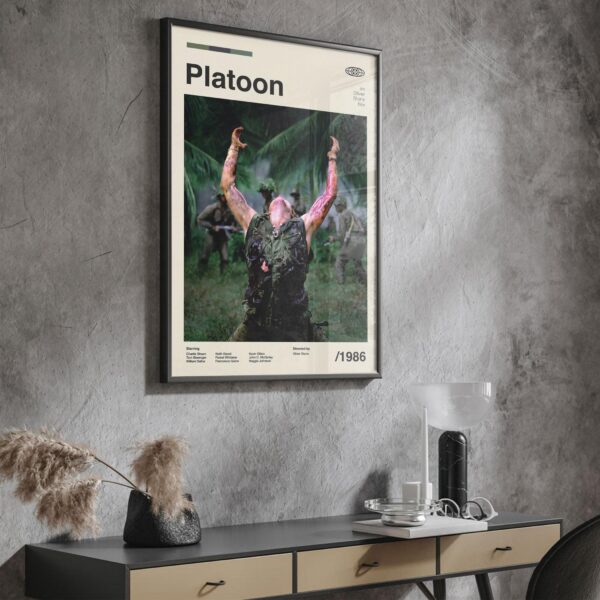 Platoon movie poster - large mid-century artwork print