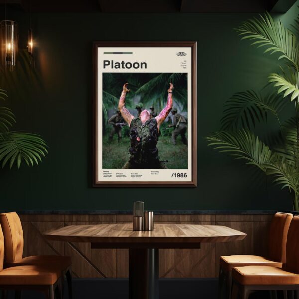 Platoon movie poster - large mid-century artwork print