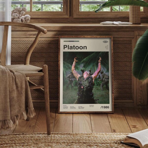 Platoon movie poster - large mid-century artwork print