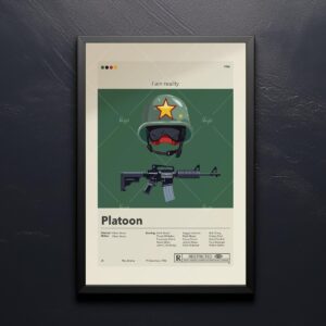 Platoon movie poster in mid-century modern graphic style