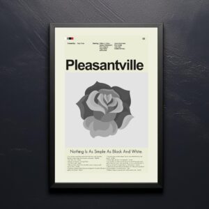 Pleasantville movie poster styled as a mid-century modern art print