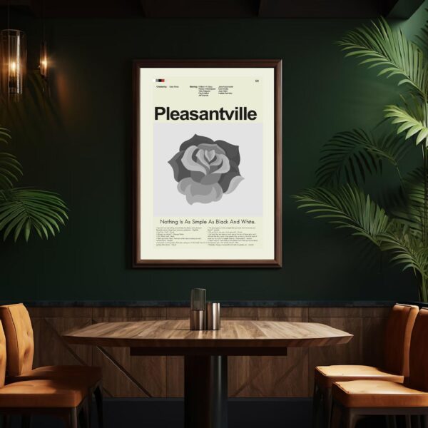 Pleasantville movie poster styled as a mid-century modern art print