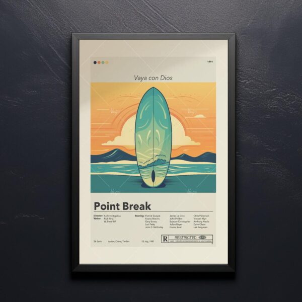 Point Break 20th century limited edition mid-century modern movie poster