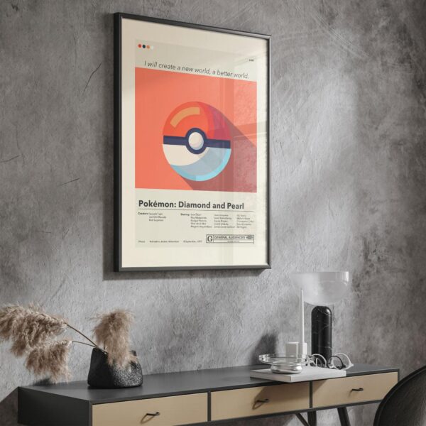 Vintage mid-century style Pokémon Detective Pikachu movie poster