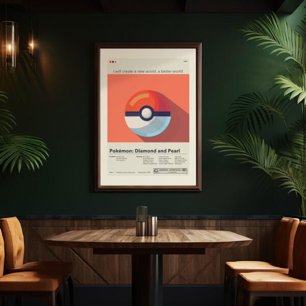 Vintage mid-century style Pokémon Detective Pikachu movie poster