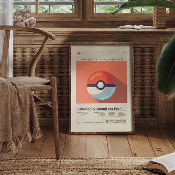 Vintage mid-century style Pokémon Detective Pikachu movie poster