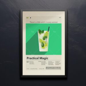Practical Magic movie poster by 20th Century Studios, mid-century modern style