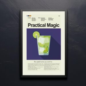 Practical Magic movie poster with mid-century modern furniture design