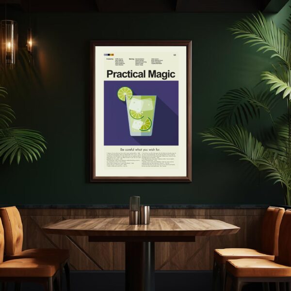 Practical Magic movie poster with mid-century modern furniture design