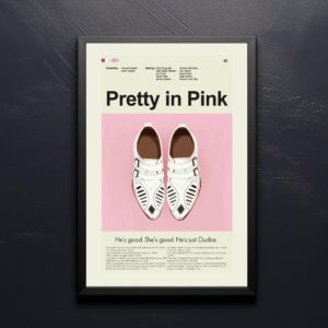 Pretty in Pink movie poster in mid-century modern style