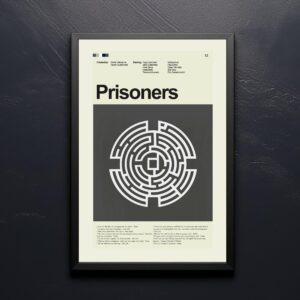 Mid-century modern style Prisoners movie poster with minimalist design