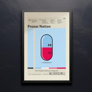 Prozac Nation movie poster in mid-century modern style art