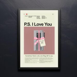 Vintage mid century modern P.S. I Love You movie poster art