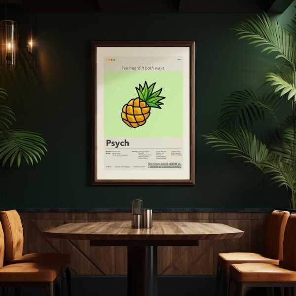 Mid-century modern Psycho-Pass 3 First Inspector movie poster on wall