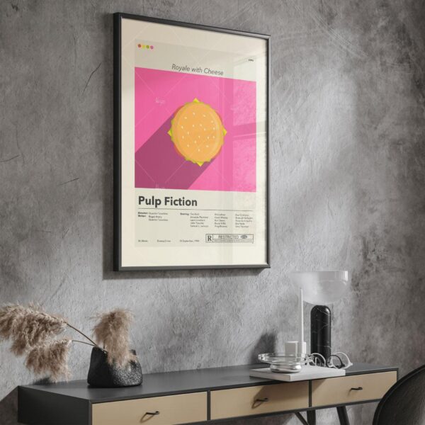 Mid-century modern style Pulp Fiction movie poster design